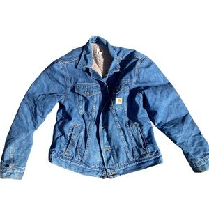 Vintage Carhartt Sherpa lined denim jacket